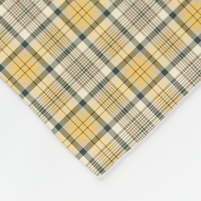 Manta Polar Amarillo, marfil y negro (Esquina)