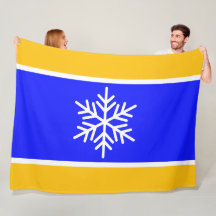 Amarillo Naranja Blanco Rayas Copo de Nieve Azul B