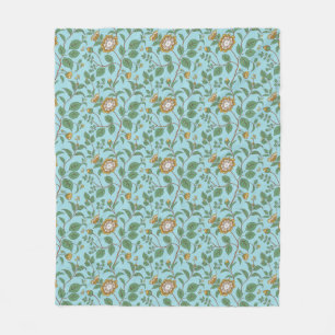 Manta Polar Amarillo verde azul en flor Camellia