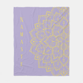 Manta Polar Amarillo y lavanda Mandala Funda