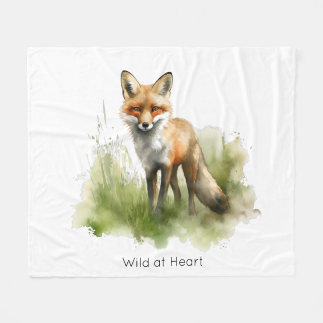 Manta Polar Amber Gaze: personalizado de Meadow Fox (Frente (Horizontal))