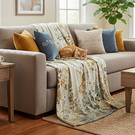 Manta Polar Amber meadow floral