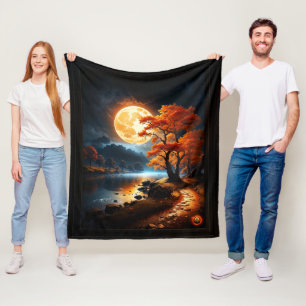 Manta Polar Ámbito encantado de la luna Naranja por Xzendor7