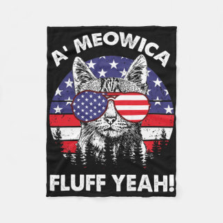 Manta Polar A'meowica Fluff Yeah Patriótico Estadounidense 4 D