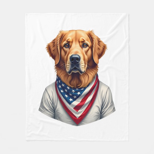 Manta Polar American Canine Golden Retriever Vintage Tee (Anverso)
