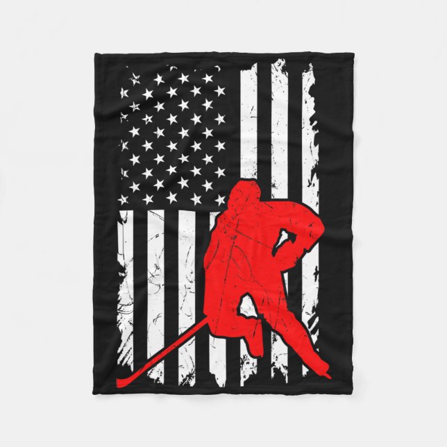 Manta Polar American Flag Hockey Usa Patriotic  (Anverso)