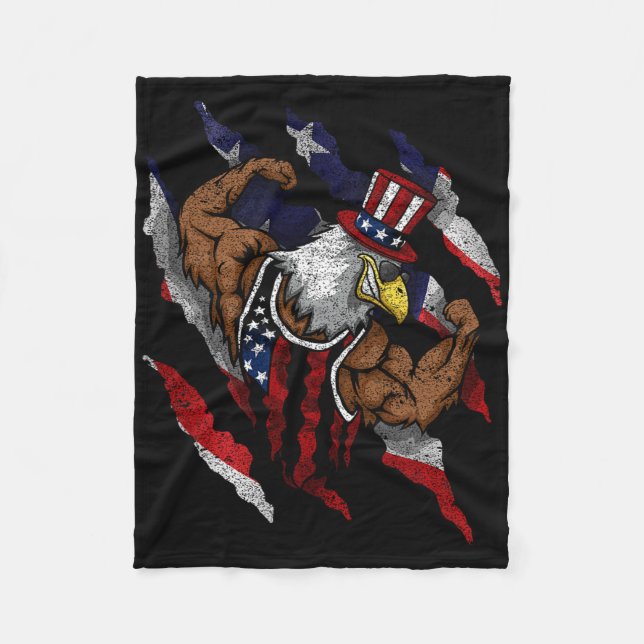 Manta Polar American Flag Muscular Bald Eagle Bike Flexing Unc (Anverso)