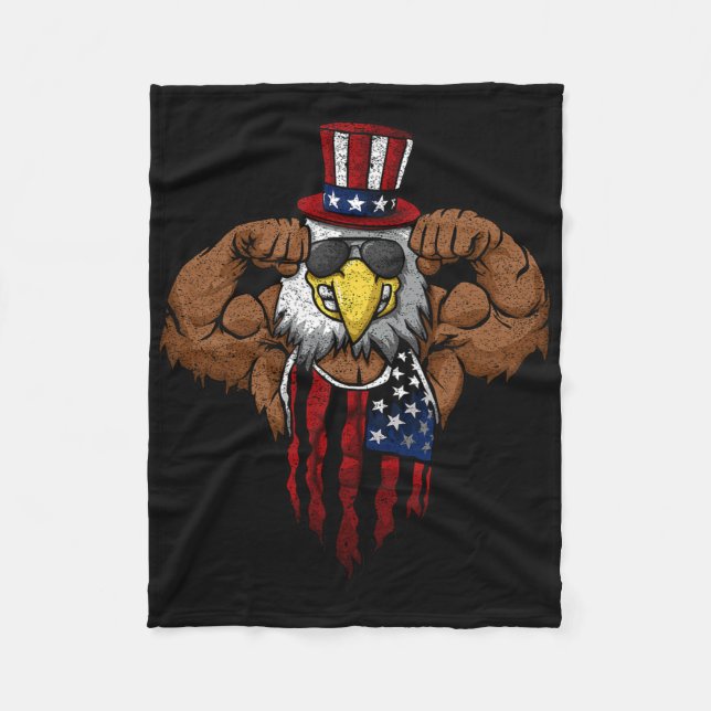 Manta Polar American Flag Muscular Bald Eagle Bike Flexing Unc (Anverso)