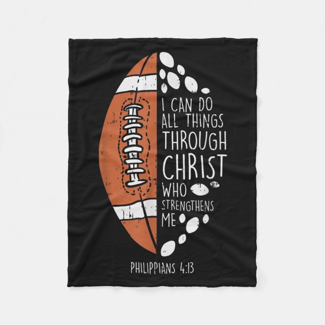 Manta Polar American Football I Can Do Things Bible God Jesus  (Anverso)