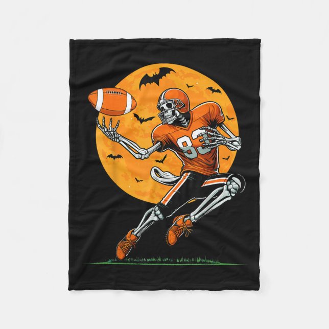 Manta Polar American Football Skeleton Boys Halloween Football (Anverso)