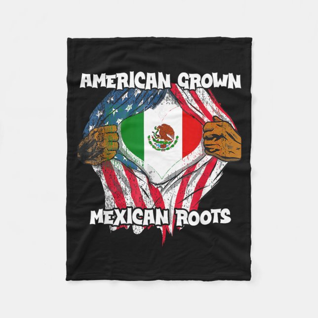 Manta Polar American Grown Mexican Roots Mexico Country Lover  (Anverso)