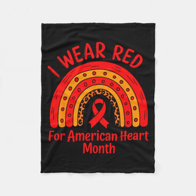 Manta Polar American Heart Disease Awareness Month Ribbon Red  (Anverso)