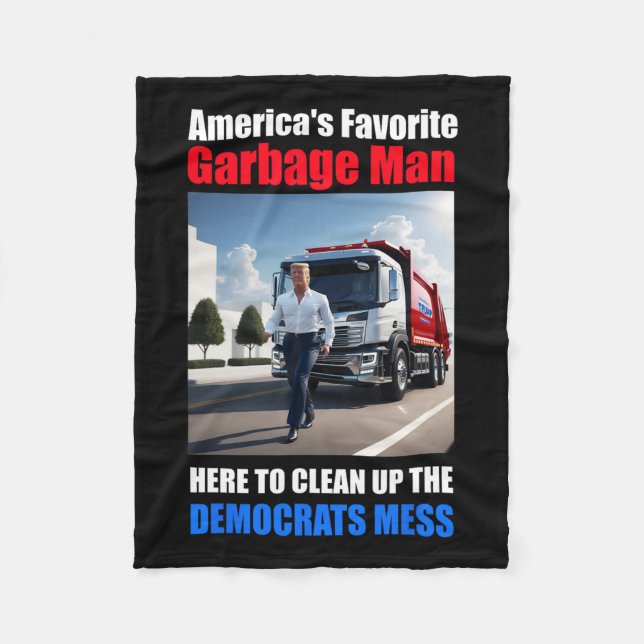 Manta Polar Américas: Hombre Basura Favorito Aquí Para Limpiar (Anverso)