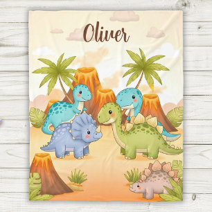 Manta Polar Amigos de dinosaurios de dibujos animados lindos