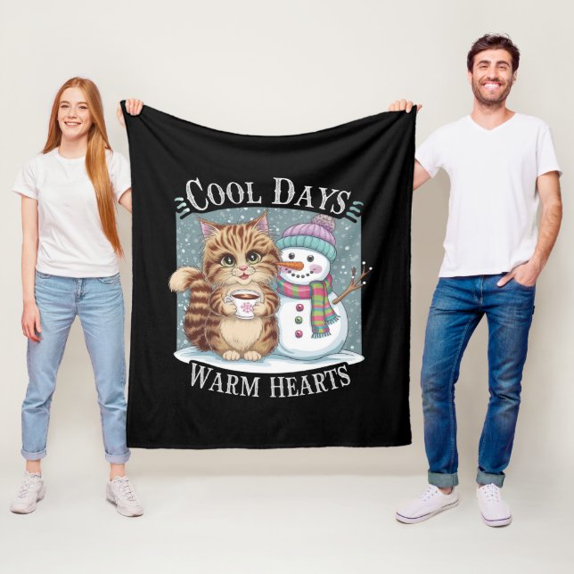 Manta Polar Amigos gatos y Snowman de Kitten comparten el invi (In situ)