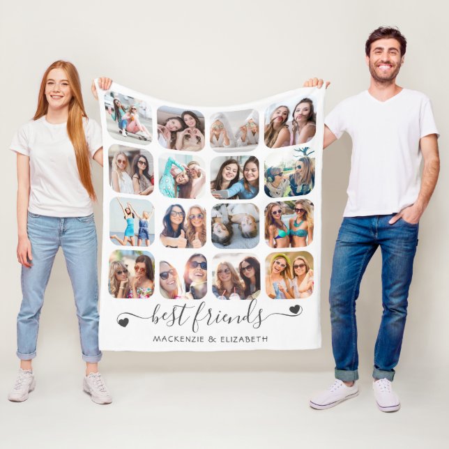 Manta Polar Amistad MEJOR AMIGOS Script Hearts 16 Photo (In situ)