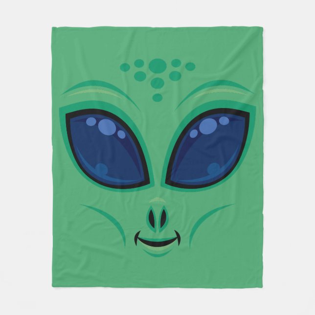 Manta Polar Amistosa Personalizado Alien Face (Anverso)