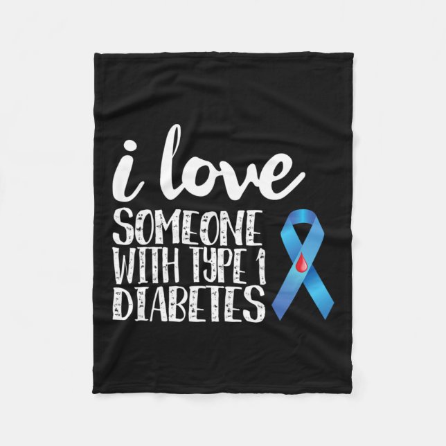 Manta Polar Amo A Alguien Con Conciencia Sobre La Diabetes Tip (Anverso)