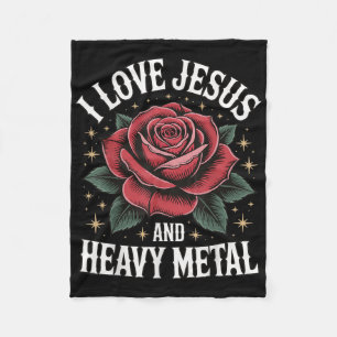 Manta Polar Amo a Jesús y el Heavy Metal