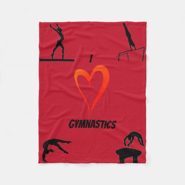 Manta Polar Amo a los Chicas de gimnasia Fleece Blanket (Anverso)