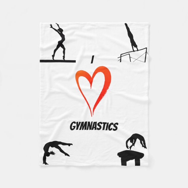 Manta Polar Amo a los Chicas de gimnasia Fleece Blanket (Anverso)