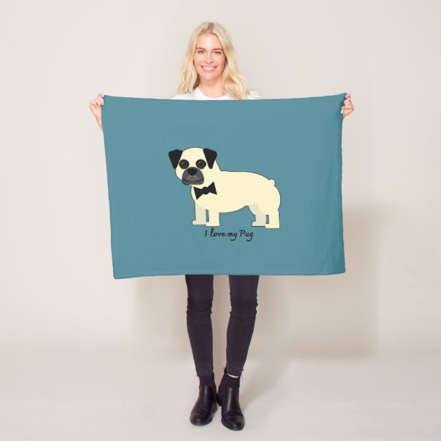 Manta Polar Amo a mi Pug (In situ)