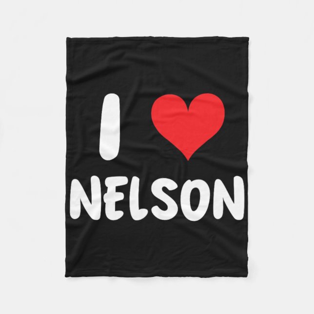 Manta Polar Amo a Nelson - Corazón - Nombre  (Anverso)