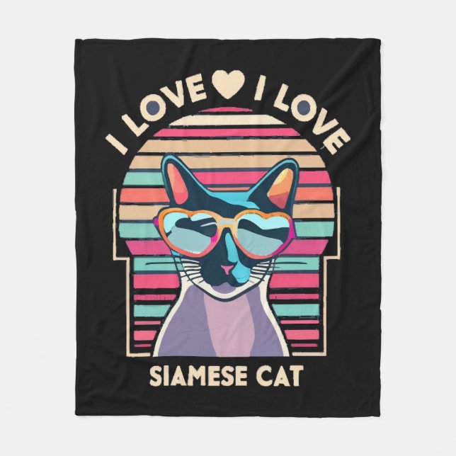 Manta Polar Amo al gato siamés (Anverso)
