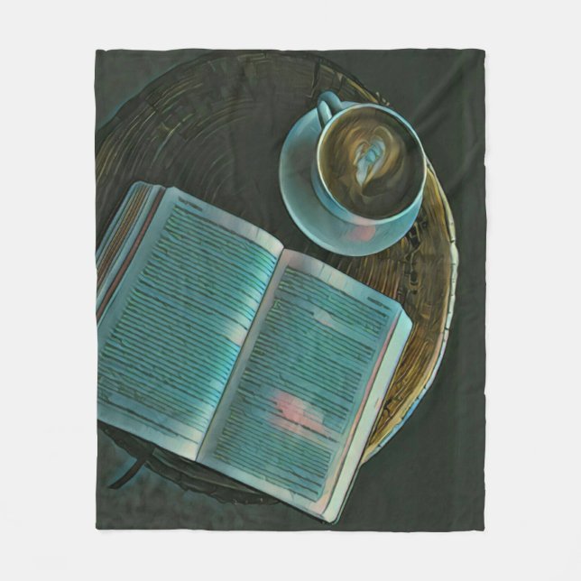 Manta Polar Amo el café y los libros (Anverso)