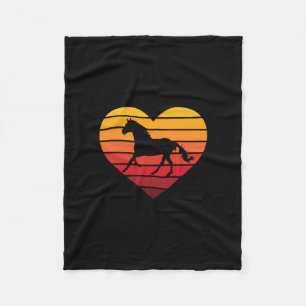 Manta Polar Amo el corazón retro de los caballos