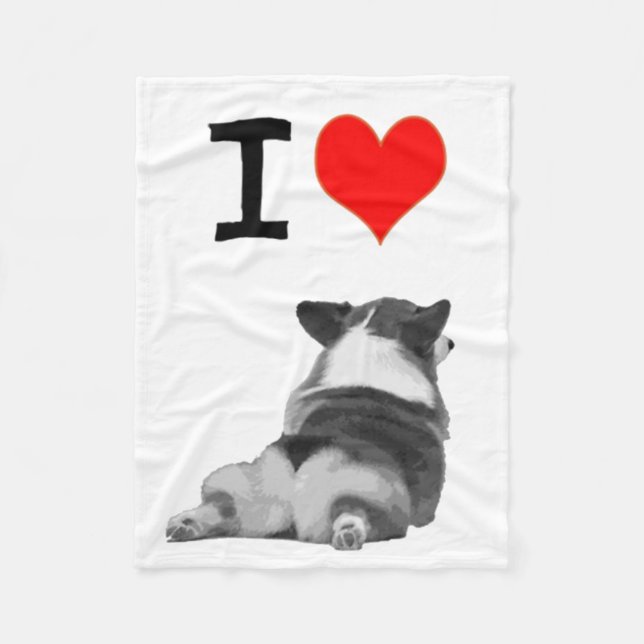Manta Polar Amo el Corgi (Anverso)