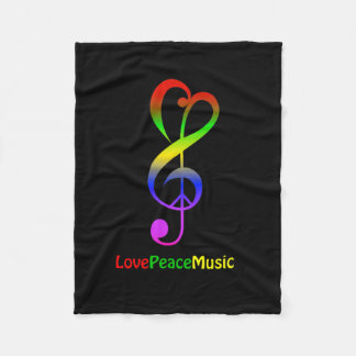 Manta Polar Amo la música de paz hippie trepe clef
