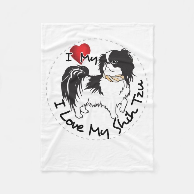 Manta Polar Amo mi perro de Shih Tzu (Anverso)