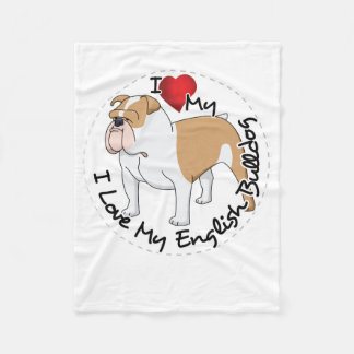 Manta Polar Amo mi perro inglés del bulldog