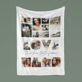 Manta Polar Amor 16 foto moderna regalo personalizado mínimo