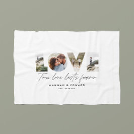 Manta Polar Amor 4 foto moderna regalo personalizado mínimo
