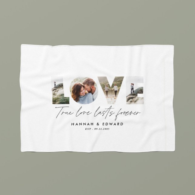 Manta Polar Amor 4 foto moderna regalo personalizado mínimo (Subido por el creador)