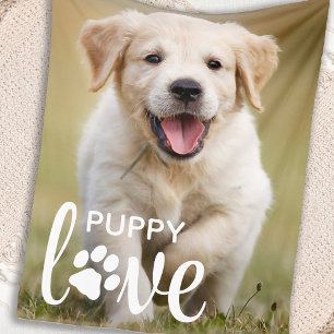 Manta Polar Amor a los cachorros Personalizado Mascota Foto Pe
