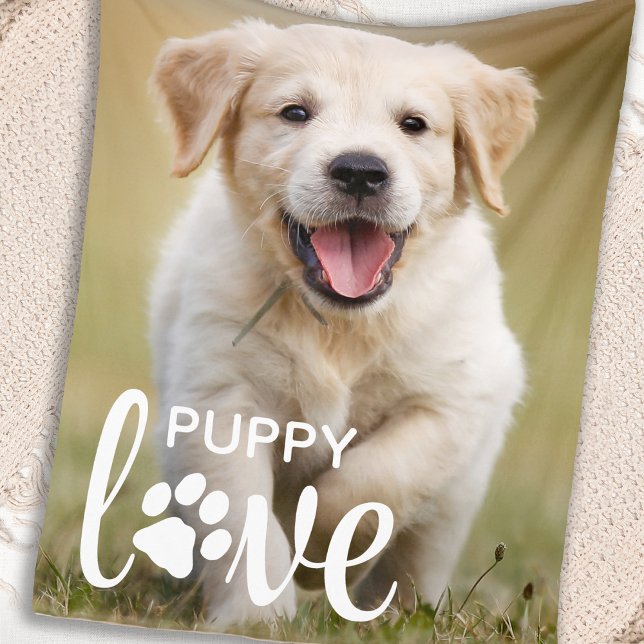 Manta Polar Amor a los cachorros Personalizado Mascota Foto Pe (Subido por el creador)