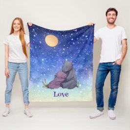 Manta Polar Amor, bebé Hippo y su madre