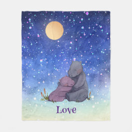 Manta Polar Amor, bebé Hippo y su madre