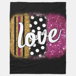 MANTA POLAR AMOR BLANCO NEGRO DE ORO PINO