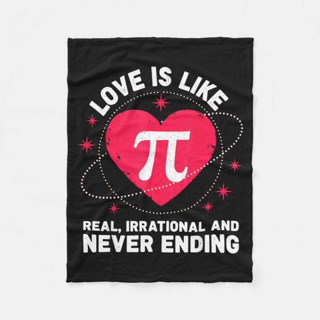 Manta Polar Amor Como Pi Real Irracional Sin Fin Valentin (Anverso)