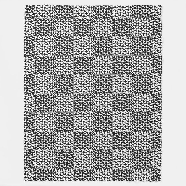 Manta Polar Amor controlado en blanco y negro (Anverso)