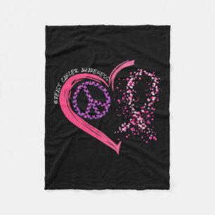 Manta Polar Amor Cura Corazón Rosa Listón Cáncer de Mama Conci