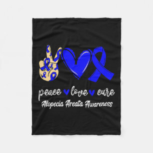 Manta Polar Amor Cure Alopecia Areata Cinta Azul Conciencia