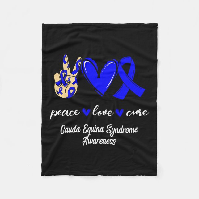 Manta Polar Amor Cure Cauda Síndrome Equina Azul Conciencia (Anverso)
