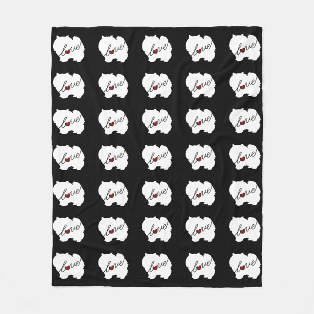 Manta Polar Amor de Pomeranian (Anverso)