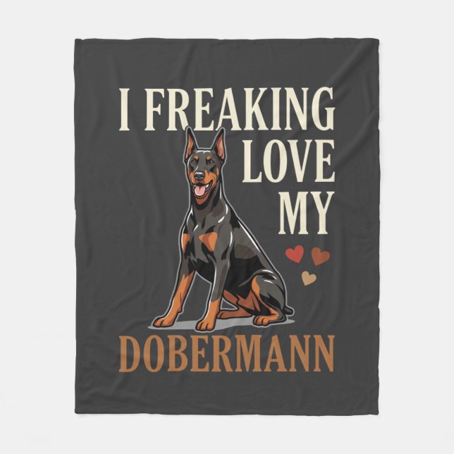 Manta Polar Amor Dobermann Amante Perros (Anverso)