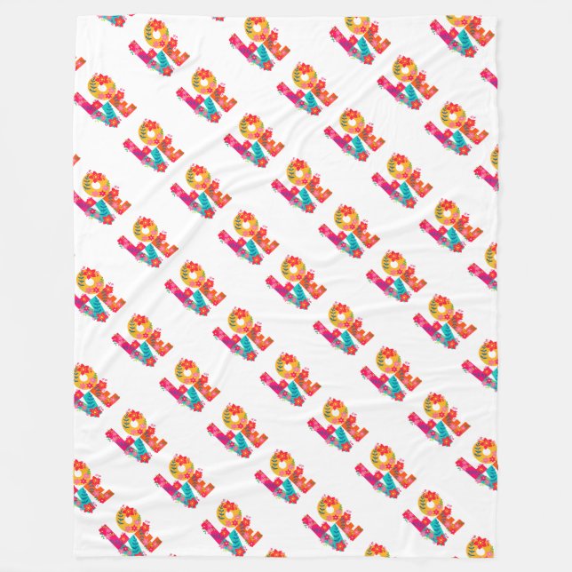 Manta Polar Amor en arco iris (Anverso)